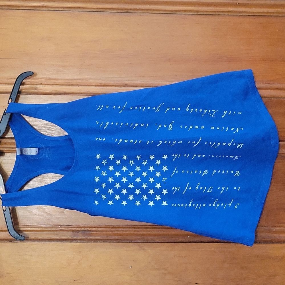 NINE LINE Blue Tank Pledge of Allegiance Medium